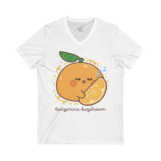 Tangerine Daydream Jersey Short Sleeve V-Neck Tee