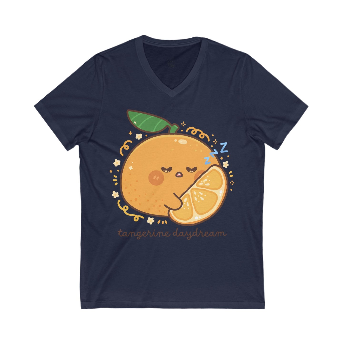 Tangerine Daydream Jersey Short Sleeve V-Neck Tee